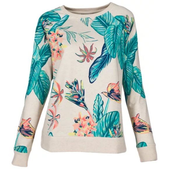 Natural Reflections Tops - Natural Reflections Tropical Print Sweatshirt Sz M